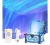 Indrnif Proyector de Cofre del Tesoro,Proyector de Estrellas Treasure Cofre,Proyector de Galaxia para Dormitorio,Luces Mágicas para Techo y Paredes 8 Colores y Niveles de Brillo