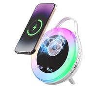 Induction Audio Speaker RGB, Cordless Cellphone Amplifier Charger, Portable Sound Booster with Colorful LED Lights, Wireless Audio Tool, Home Office Living Room Apartment Dormitory Nightstand
