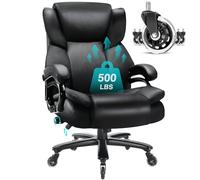 Indulgear Silla de oficina grande y alta, capacidad de 500 libras, silla de oficina resistente para personas pesadas, silla de oficina ejecutiva de respaldo alto con soporte lumbar ajustable, rueda de