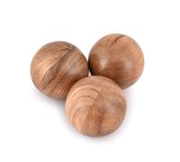 Indus Lifespace Juego de 3 bolas decorativas de madera de acacia para Navidad y decoración de casa (juego de 3), 7,62 cm