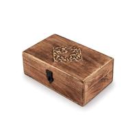 Indus Lifespace Organizador de almacenamiento de recuerdos con caja de abalorios de joyería de madera con diseño celta tallado a mano