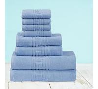 Indus Textiles Juego de toallas 100% algodón egipcio, 8 piezas - 2 toallas de baño, 2 toallas de mano, 4 toallitas de franela, toallas de baño 600 GSM altamente absorbentes y suaves