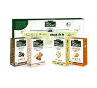 INDUS VALLEY Bio Organic Face Pack (Mulethi Powder, Sandalwood Face Pack, Orange Peel Powder and Multani Mitti Powder) Beauty Gift Set (4 x 30 g) 30 g (Pack de 4) Paquete facial de sándalo DIY Kit