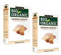 INDUS VALLEY Paquete facial de sándalo orgánico en polvo, 200 g x 2 = 400 g, juego de 2 unidades de 200 g (paquete de 2) polvo de sándalo, paquete de 2