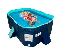 INDUSTEX - Piscina Plegable Foldable Pool, Piscina para niños, Piscina para Perros portátil, Piscina Desmontable, No Incluye Cubierta de Piscina y Base de Suelo - (Med. Interna 130X90X45cm)