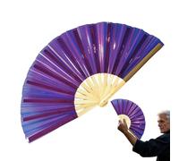 Industria plegable holográfica de gran formato: superficie decorativa brillante, accesorio portátil | Gran fan de la danza, la luz y la resistencia, ideal para festivales de música, clubes nocturnos