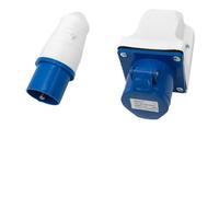 Industrial 16a 3 Pin Socket Ip44 impermeable montado en la pared receptáculo de alimentación para caravana camper Van con núcleos de latón azul y blanco