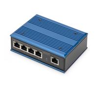 Industrial 4-Port Gigabit PoE Switch + 1 uplink DIN rail, extended temp. range