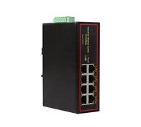 Industrial 8 port ethernet LAN switch 100M DOUBLE DC POWER high and low temperature SURGE PROTECTION