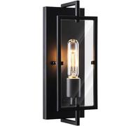 Industrial Black Wall Sconces, Vintage Farmhouse Wall Lamp Set of 1, Metal Light Fixtures, Indoor Rustic Wall Mounted Lamp for Living Room Bedroom Hallway Wall Lamp