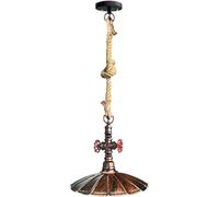 Industrial Chandelier Wrought Iron Old-Fashioned Water Pipe Light Body, Lampshade Pendant Light Retro Ceiling Lighting,Pendant Ceiling Light