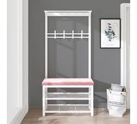 Industrial Coat Rack with Shoe Storage Freestanding Hall Tree with Bench Hooks & for Small Apartment Entryway Stylish Entryway Furniture Solution