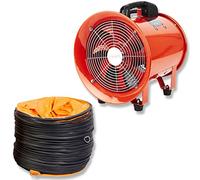 Industrial Extractor Ventilador Portátil Aire Axial Metal Soplador Comercial Escape Taller Ventilación Ventilador Con 5 metros Ducto - 30 cm con el tubo