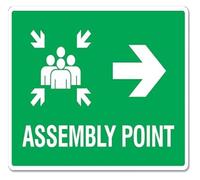 Industrial Gathering Direction Plate Metal Sign 12x8 Inch