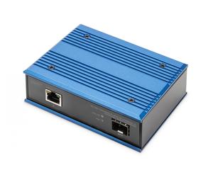 Industrial Gigabit Ethernet PoE+ Media Converter SFP Open Slot, without SFP Module, PSE, 802.3at