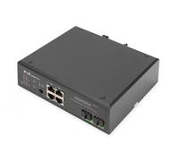 Industrial Gigabit Ethernet PoE+ Switch 4-port PoE + 2-port SFP, 802.3at, DIN rail