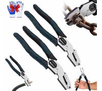 Industrial-Grade Multi-Function Cutting Pliers, Heavy-Duty 9-in-1 Multi-functional Pliers Nail Puller, Wire Cutter/Stripper/Crimper-Compound Action Leverage Lineman Plier Tool for Repair (2PCS)