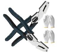 Industrial-Grade Multi-function Cutting Pliers, Heavy-Duty 9-in-1 Multi-functional Pliers Nail Puller with Compound Leverage Design, Easily Cut Through Iron Wires & Cables for Repair (2PCS)