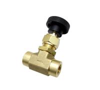 Industrial High Pressure Brass Needle Control Valve Flow Control 1/4" NPT Female Thread 3000 PSI Plumbing Propane Gauge