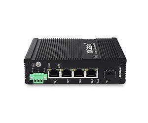 Industrial IP40, 5-Port Gigabit Ethernet Switch (w/20-km SFP transceiver), G0104i , DIN-Rail Mount