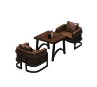 Industrial L-Shaped Sectional Sofa with Coffee Table Set, Faux Leather Upholstery, Modern Metal Frame, Ideal for Bar, Lounge, and Entertainment Spaces(A)