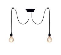 Industrial Lámpara de Araña, Vintage Lámpara de Techo LED Colgante Negro de Suspensión Estilo Vintage Ajustable DIY Techo Araña Lámpara de Luz E27, para Dormitorio Salón Comedor Hotel (2 Brazos)