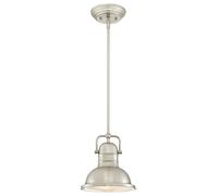 Industrial Lámpara Interior Cubrir Boswell Níquel 22CM Péndulo Colgante Salón