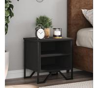 Industrial Nightstand Set of 2, Black Engineered Wood Bedside Table with Storage Shelf, 40x30x40 cm, Modern Bedroom Furniture for Small Spaces, Sturdy & Easy to Clean