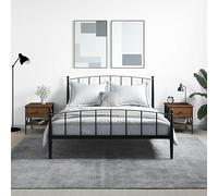 Industrial Nightstand Set of 2, Engineered Wood & Iron Oak Brown Bedside Tables 40x42x45 cm with Adjustable Legs, Sturdy Storage for Bedroom Decor