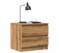 Industrial Nightstand Set of 2, Engineered Wood Oak Finish 50x40x43.5 cm with 2 Drawers, Modern Bedside Table for Bedroom Living Room, Sturdy Storage Cabinet with Smooth Surface, Easy to Clean