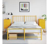 Industrial Nightstand Set of 2, Mustard Yellow Steel Bedside Tables 36x39x78 cm with Storage Shelf, Sturdy Metal End Table for Living Room, Bedroom, Study, Easy to Clean & Wall Mountable