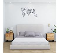 Industrial Nightstand Set of 2 Solid Mango Wood Bedside Tables 40x33x46 cm with Black Iron Legs, Unique Grain Patterns, Spacious Storage for Bedroom Decor