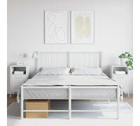 Industrial Nightstand Set of 2, White Steel Bedside Tables 36x39x68 cm with Adjustable Legs, Spacious Storage for Bedroom & Living Room, Cold Rolled Steel Construction