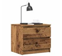 Industrial Nightstand with 2 Drawers, Aged Wood Finish Engineered Wood Bedside Table 50x40x43.5 cm, Multi-Purpose Storage End Table for Bedroom Living Room, Easy to Clean Modern Design