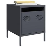 Industrial Nightstand with Drawer, Anthracite Gray Steel Bedside Table 35x39x43.5 cm, Sturdy Cold Rolled Metal Frame, Modern Side Table for Bedroom Living Room, Easy to Clean & Spacious Storage