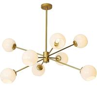 Industrial Pendant Light Magic Bean Molecular Chandelier Glass Globe Pendant Light Metal Sputnik Chandelier Fixture with Adjustable Rods Hanging Lighting,Pendant Ceiling Light