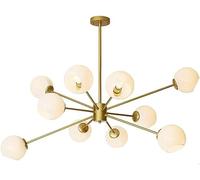 Industrial Pendant Light Magic Bean Molecular Chandelier Glass Globe Pendant Light Metal Sputnik Chandelier Fixture with Adjustable Rods Hanging Lighting,Pendant Ceiling Light