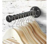 Industrial Pipe Shelf Bracket 200mm Black Iron(20cm) | 200mm length, fits 160mm boards, black iron, industrial style, includes mounting screws