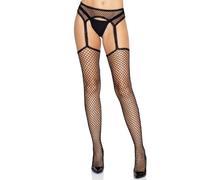 Industrial Red Medias Con Festoneado Recortado Incluido Liguero - Talla Única