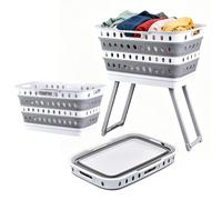 Industrial Sanitary Vessel, Foldable High Capacity Laundry Basket, Integrated Elevation Riser, High Polymer Fabric Guard, Clothes Bin with Style Studio Gear for College Dormitory