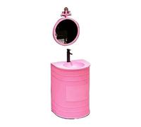 Industrial Sle D Sd - Fregadero de baño con kit de drenaje y fau creativo de metal, lavabo independiente para bar comercial, diseño Vani, ahorro de espacio