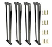 Industrial Square Acero inoxidable Piernas de la mesa, 78cm DIY Coffee Table Feet with Screws, Negro para el hogar, escritorio, barra de desayuno, juego de 4 - Perfecto para proyectos de bricolaje
