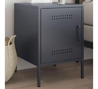 Industrial Steel Nightstand Anthracite Gray 36x39x50.5 cm with Wall Mount, Sturdy Metal Bedside Table for Living Room & Bedroom, Multi-Functional Storage Side Table with Spacious Shelf