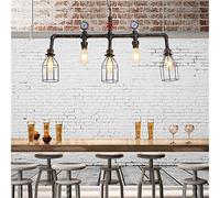 Industrial Style American Country Retro Creative Personality Restaurant Light Bar Table Water Pipe Cage 5 Head Chandelier