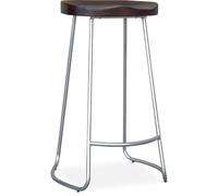Industrial Style Taburete de bar - Diseño industrial - Madera y metal - 76 cm - Aiyana Acero