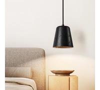Industrial SuspensLighting V-intage Black Natural Stone Shade Pendant Lamp American Hanging Light Fixture, LED Chandelier