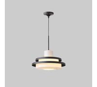 Industrial Wind Band Glass Shade Red Bauhaus Chandelier for Coffee Shop, Kitchen Island, and Farmhouse Bedroom - Unique Lighting Fixture for Decor
