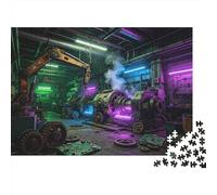 Industrial Workshop Adult Puzzles 1000 Piezas Reciclable Material Cyberpunk Night Puzzle for Adultos Accesorios para Juego de Puzzle Interesting Family Game Gift for Mujeres 70x50cm/1000pcs