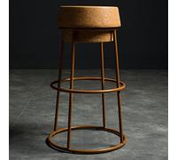 Industriella barstolar Set Med 2 köksbänkpallar Med fotstöd i Metall Och mjuk Sits, barstolar för barkök