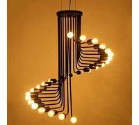 Industry Hanging Country Loft Retro Pendant Light American Living Room Duplex Building Spiral Personality Creative Wrought Iron Trapezoid Chandelier